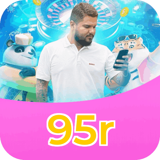 Interface do aplicativo 95r mostrando jogos disponíveis no iOS e Android